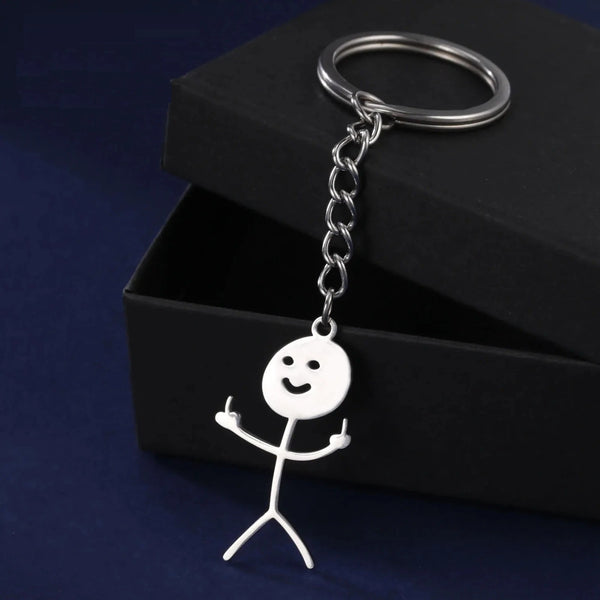 Funny Finger Stickman Keychain