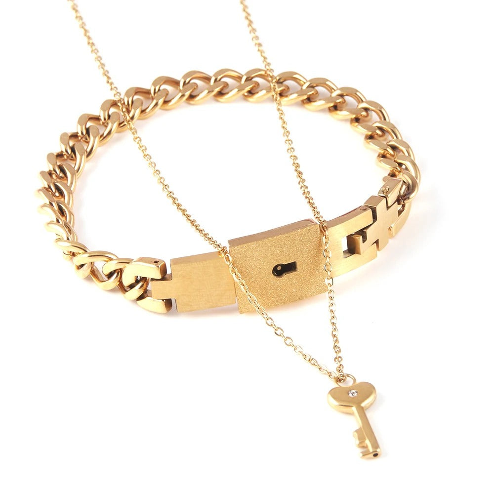 Love Lock & Key Bracelet Set