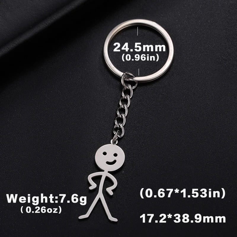 Funny Finger Stickman Keychain