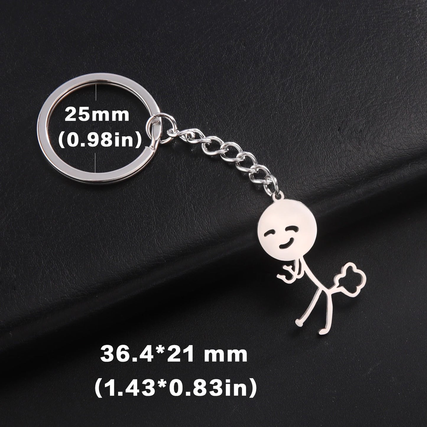 Funny Finger Stickman Keychain